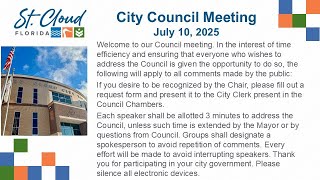 City of St. Cloud, FL - City Council Meeting 7/10/25