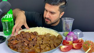 ASMR: EATING SPICY MUTTON BOTI CURRY+SPICY MUTTON LIVER CURRY WITH RICE+DRINK || MUKBANG