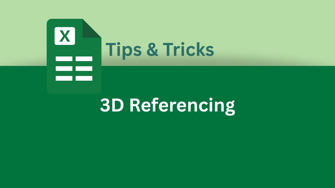 How to Do 3D Referencing in Excel | Excel Tips & Tricks - YouTube