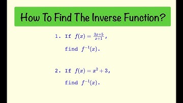 How To Find The Inverse Function | Algebra II
