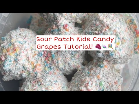 How To Make Sour Patch Kids Candy Grapes 🍇 🍬🍭👀 Tutorial! #candy #viral #how #trending #diy #asmr