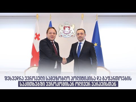 შეხვედრა ევროპული სამეზობლო პოლიტიკისა და გაფართოების საკითხებში ევროკომისარ ოლივერ ვარჰეისთან