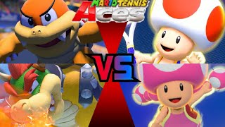 Mario Tennis Aces - Boom Boom And Bowser Vs Toad And Toadette Tiebreaker