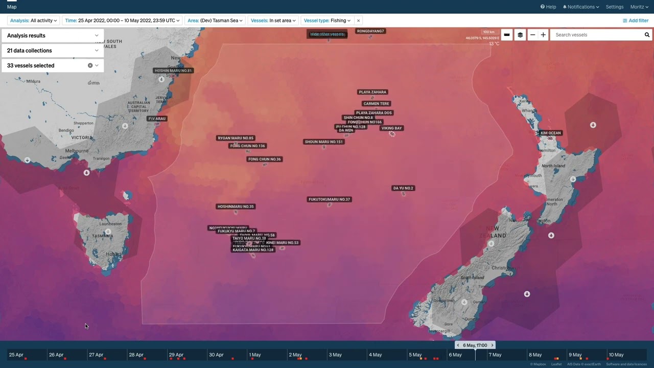 Operation 18c: Tasman tuna fishery in an oceanographic context