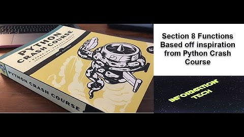 Python Crash Course Section 8 Functions