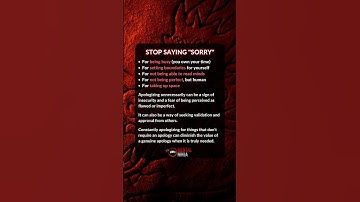 Stop saying sorry for setting boundaries, being busy, not being perfect, or taking up space. #shorts