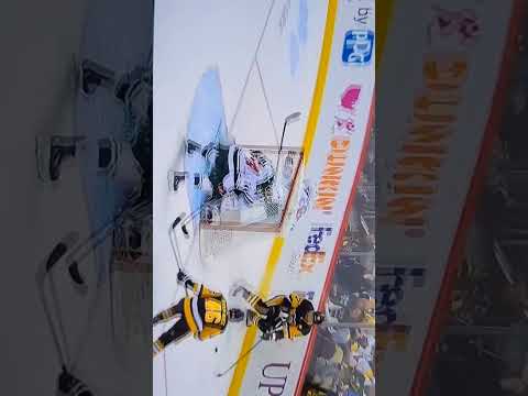 Crosby Uses the Back of the Net Like a Boss  hockey crosby hockeygoal puckprotection assist
