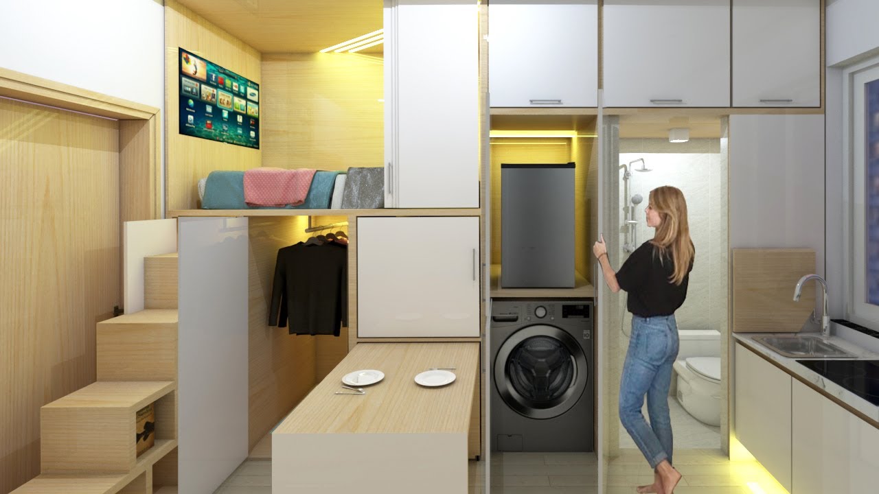 Tiny Apartment With Hidden Facilities |10sqm(108sqft) Micro Apartment |  Never Too Small