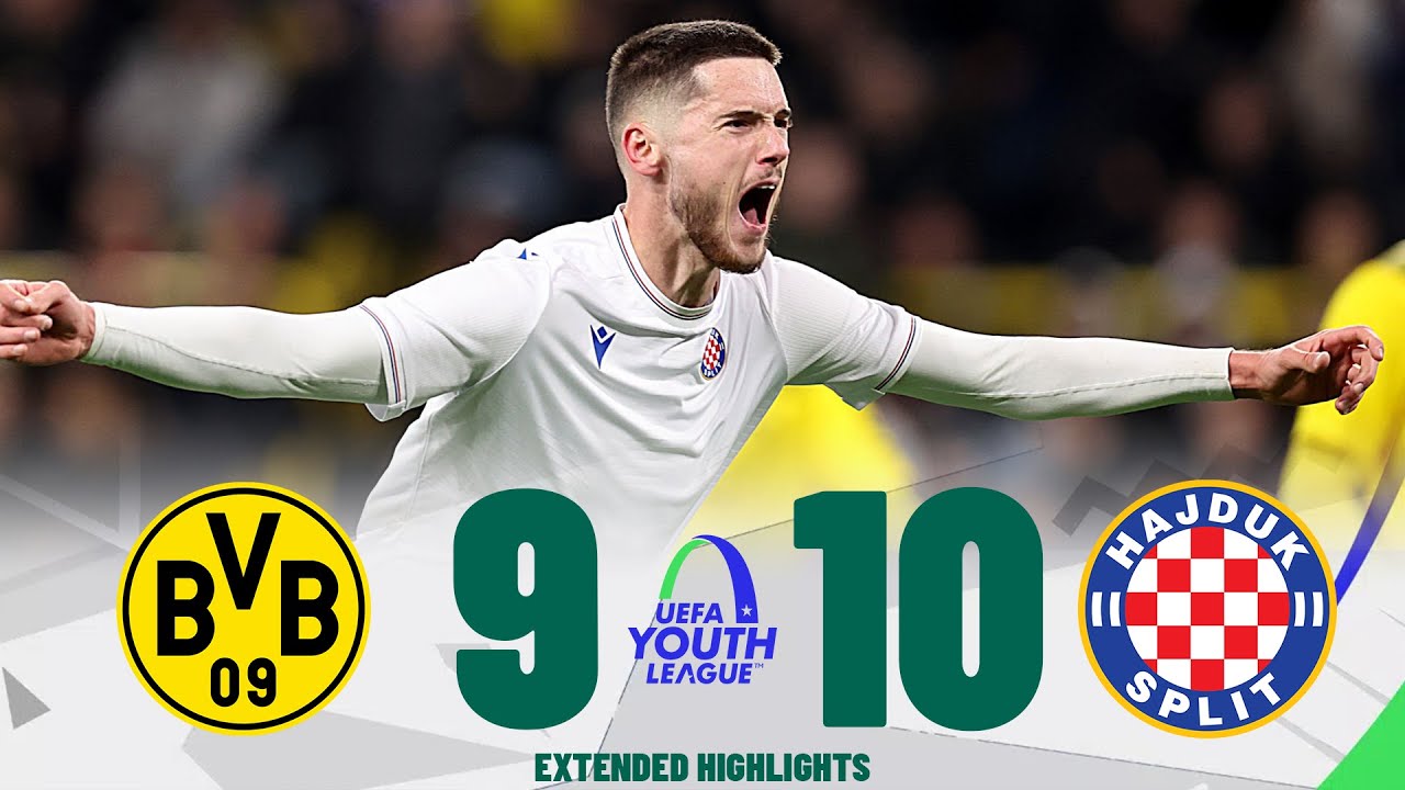 Soccer UEFA Youth League season 2022 2023 quarterfinals Borussia Dortmund U19  Hajduk Split U19 on