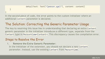 Resolving the Generic parameter 