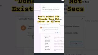 Don't Panic! Fix "Domain Does Not Exist" in 60 Secs #shorts