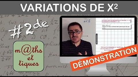 DEMONSTRATION : Variations de la fonction carré x ↦ x² - Seconde