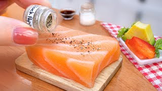 Make Delicious 1$ Salmon Sushi in Miniature Kitchen 🍣 Mini Yummy Awesome Food Cooking ASMR