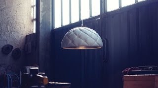 Contemporary Pendant Lamps : Clamp, an Upholstered Pendant Lamp by DZ Studio