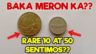 RARE NGA BA?? 50 AT 10 SENTIMOS NA ERROR. #oldcoins #lumangbarya #coincollection #philippinecoins 