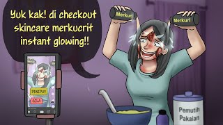 Penjual Skincare Abal2 - wajah glowing sementara rusak selamanya | Kartun Animasi Drama screenshot 3