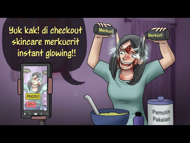 Penjual Skincare Abal2 - wajah glowing sementara rusak selamanya | Kartun Animasi Drama class=