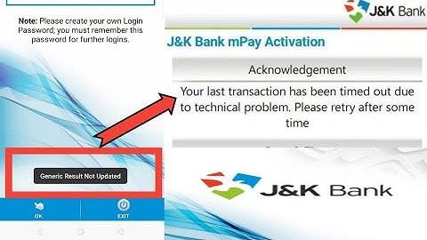 Generic result not updated jk bank mpay problem solved|mpay not working| timed out technical problem