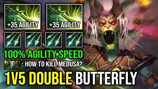 100% AGILITY SPEED 2x Double Butterfly 1v5 Unkillable Multishot Nonstop Godlike Medusa Dota 2 screenshot 3