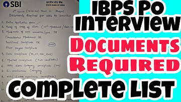 IBPS PO Interview | Documents List | Shivani keswani