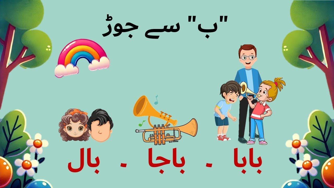 🎈 Alfaz Sazi | بال | باجا | بابا | ب سے الفاظ سازی | Word Building Urdu ...