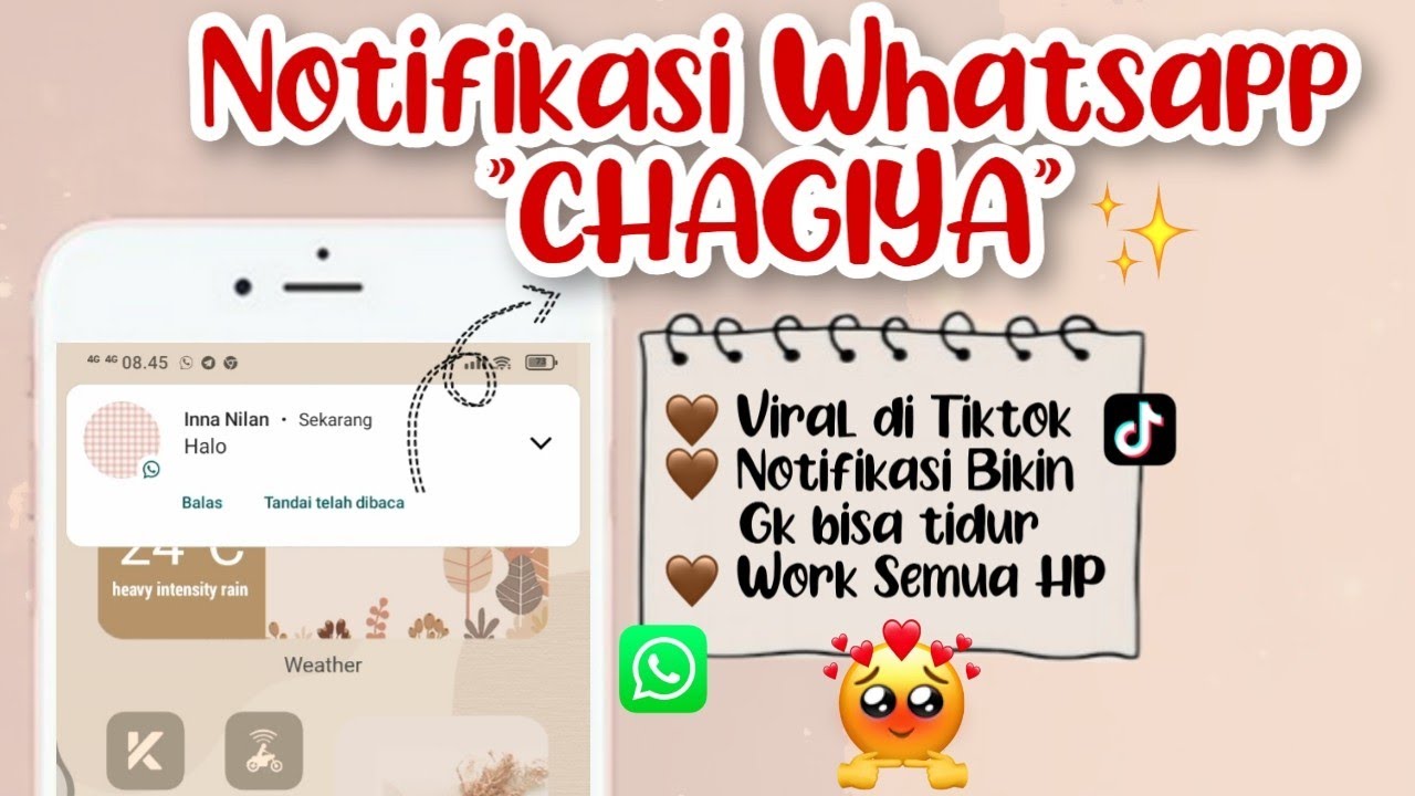 Tutorial Notifikasi WhatsApp Chagiya Viral di Tiktok | Ringtone Chagiya