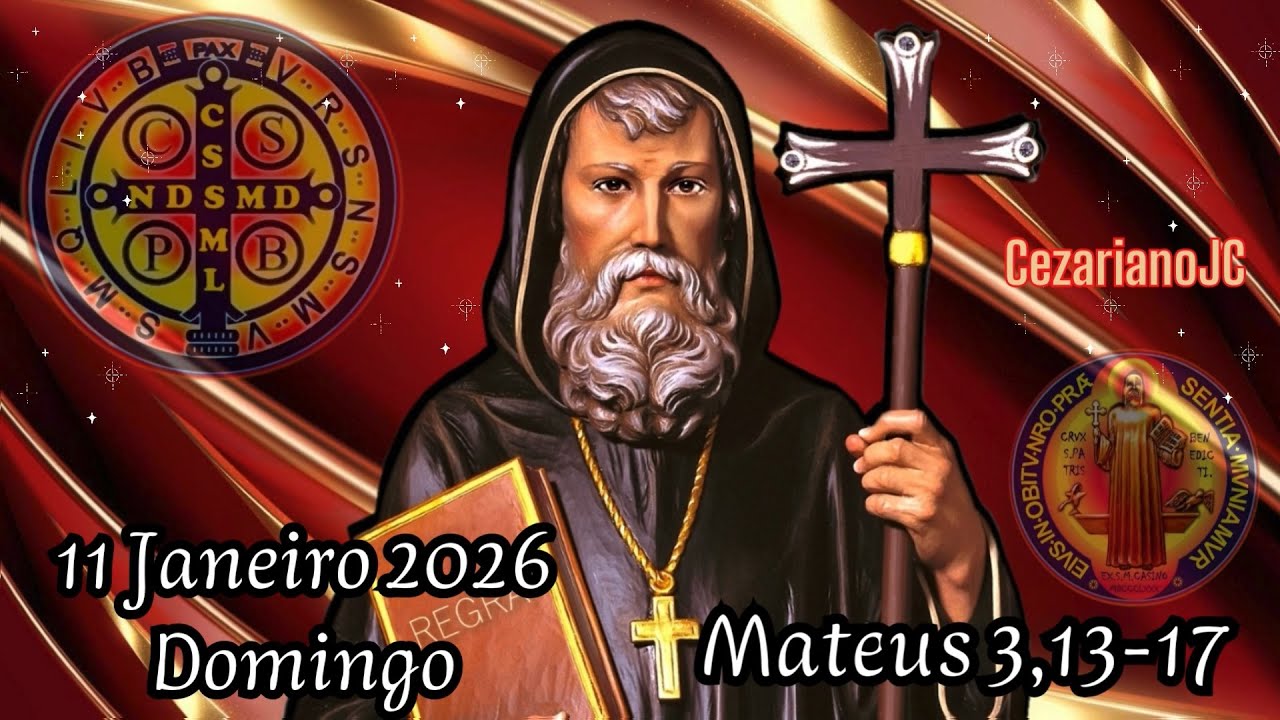 EVANGELHO DO DIA 11 DE JANEIRO 2026 - DOMINGO - MATEUS 3,13-17