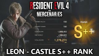 Resident Evil 4 - Leon S++ Rank Castle - The Mercenaries DLC Gameplay (Unlock Handcannon)