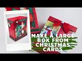 LARGE GIFT BOX Made With [TWO] DOLLAR TREE CHRISTMAS Cards!  Make [SIX] BOXES From ONE BOX OF CARDS!