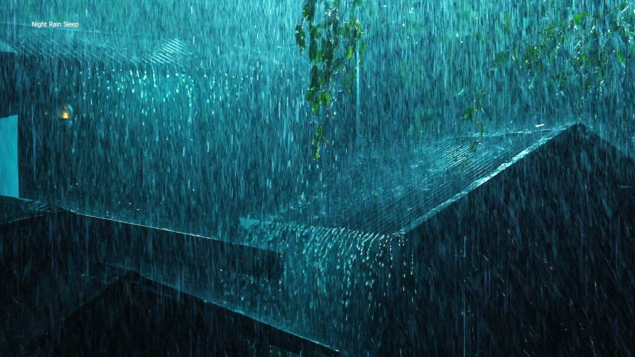 Night Thunderstorm For A Good Sleep - Heavy Rain On Tile Roof & Intense Thunder Sounds - White Noise