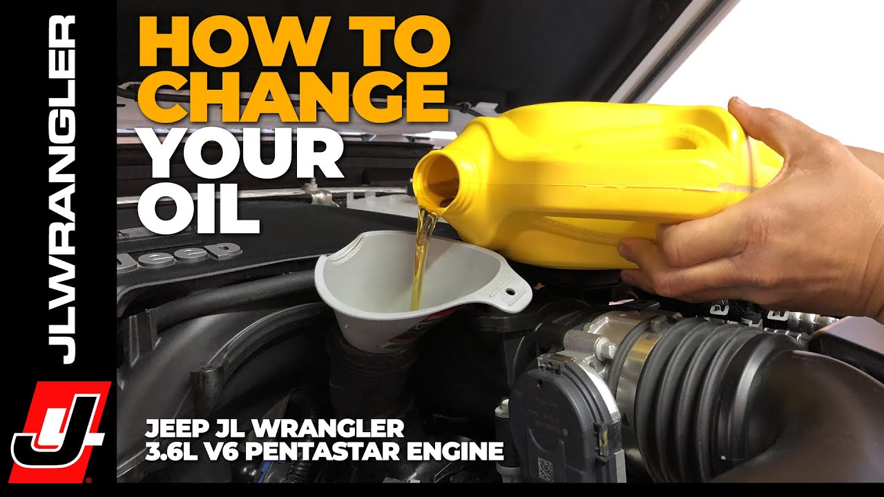 Jeep JL Wrangler OIL CHANGE How To Instructions on a  V6 Pentastar  Engine - YouTube