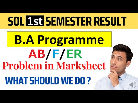Sol 1st Semester Result issue- |What is AB in SOL?|What is the meaning of ER in exam?| what to do?