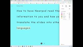 Nearpod: Showing students how to use the Immersive Reader/Translator options