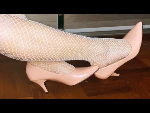 High Heels White Stocking Dominatrix Striptease 🤍🤍