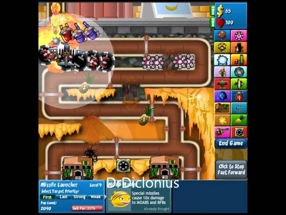 Bloons Tower Defense 4 Expansion Sewer Track 2 Walkthrough