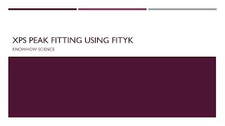 XPS fitting tutorial
