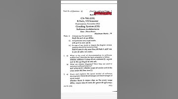 Software Architecture 2022 rgpv question paper || #softwarearchitecture