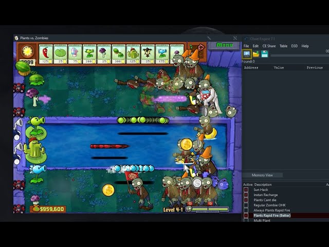 Plants vs Zombies Walkthrough Cheat Engine with In-Game Cheats Game Of The  Year