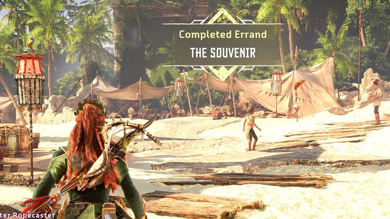 Horizon Forbidden West Errand Quest called “The Souvenir.” Reward Elite Canister Ropecaster PS5 Emc