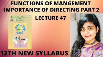 12th Commerce || Importance of Directing part 2  OCM  12th New Syallbus 2020