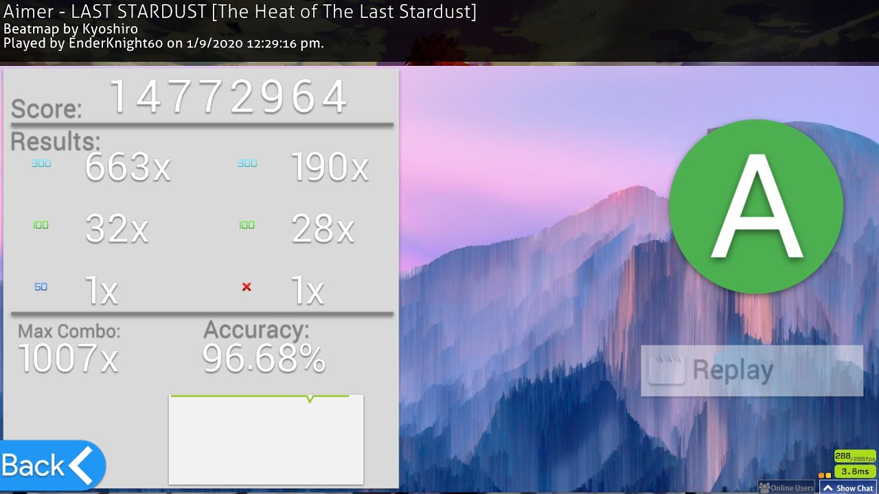 Interesting osu! map - LAST STARDUST [The Heat of The Last Stardust] | NM | 34th on Leader boards