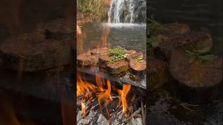 Cooking Swedish Salmon On Stone In Nature Doğada Taş Üzerinde İsveç Somonu Pişirmek