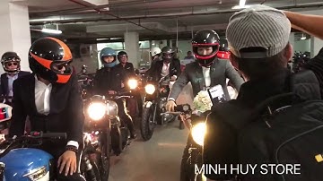 Dàn moto Triump đi rước dâu - Đám cưới Khởi My