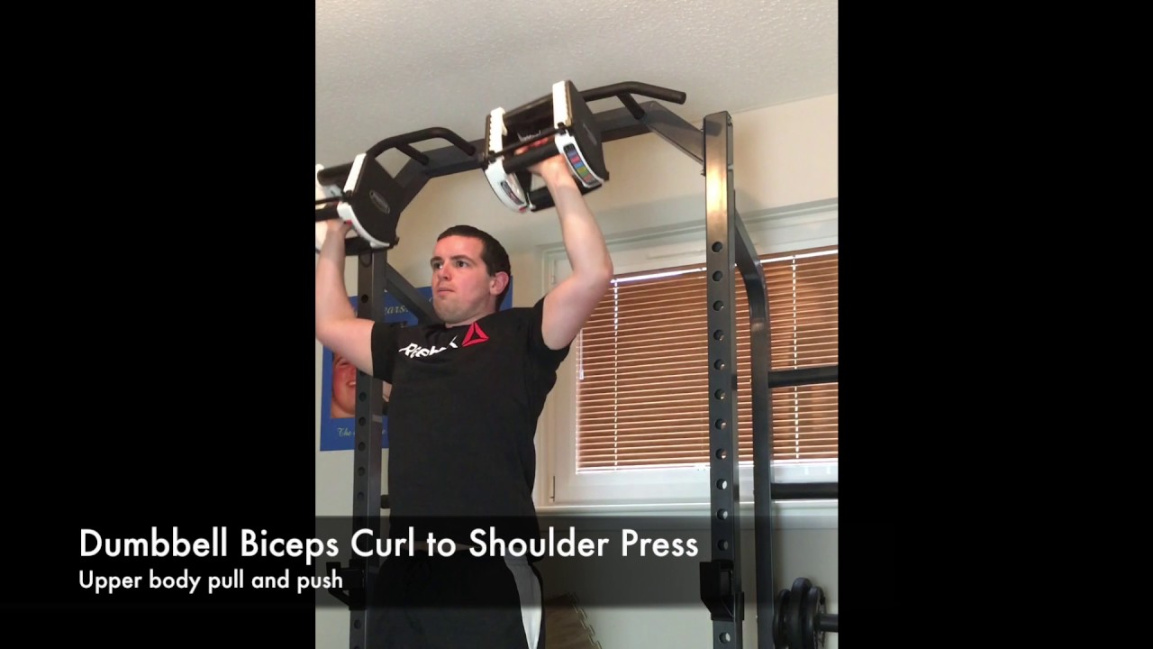 Dumbbell Biceps Curl to Shoulder Press - YouTube