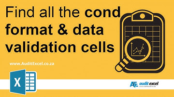 Find Excel cells with conditional format & data validation