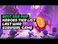 Best SSR PvP Heroes Tier List for Last War Survival Game