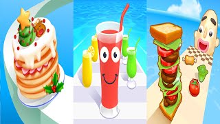 Pancake Run VS Juice Run VS Sandwich Runner Android iOS Gameplay (Level 31-40)