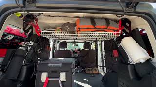 DIY "adjustable" JEEP Rear Storage. Clever Idea for reducing Jeep's overall total weight load.