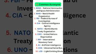 10 Common Acronyms In English