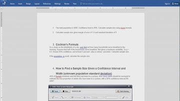 Sample size calculation using Cochran Formula